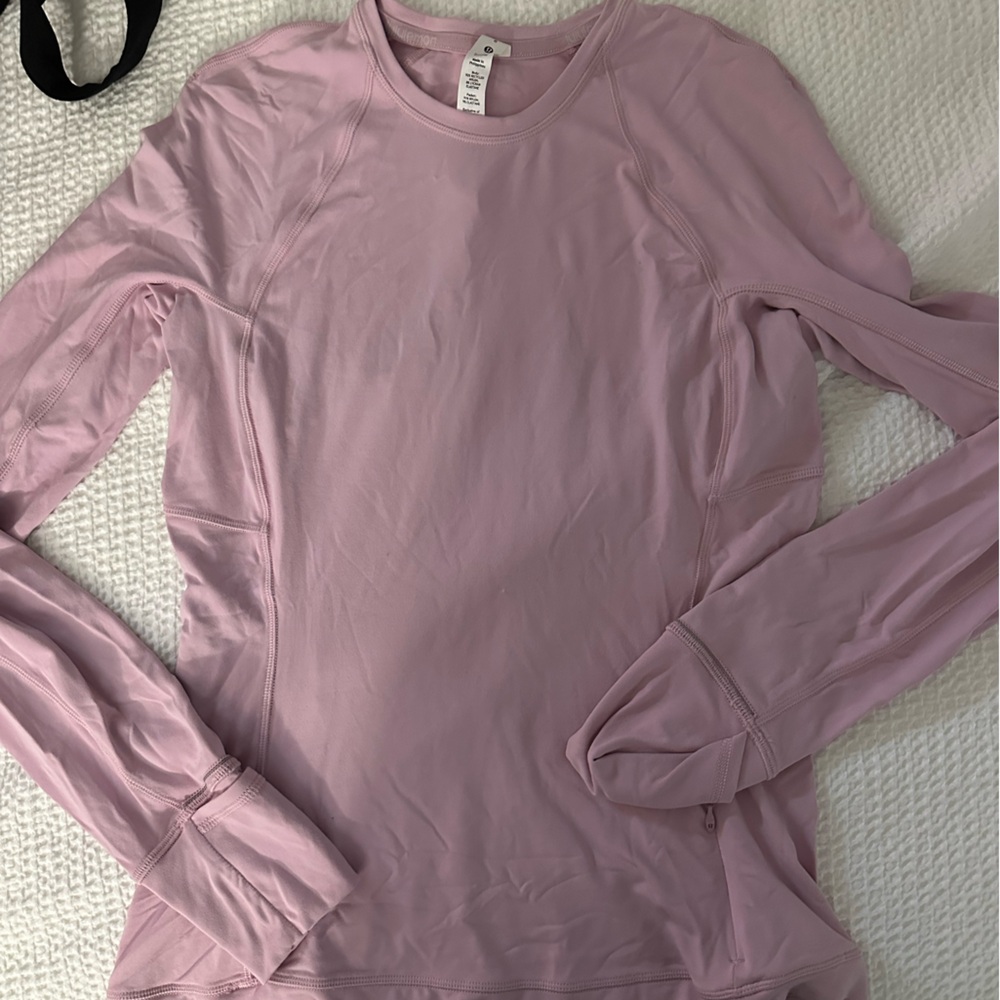 Lulu Lemon Pink Long Sleeve With Thumb Holes
